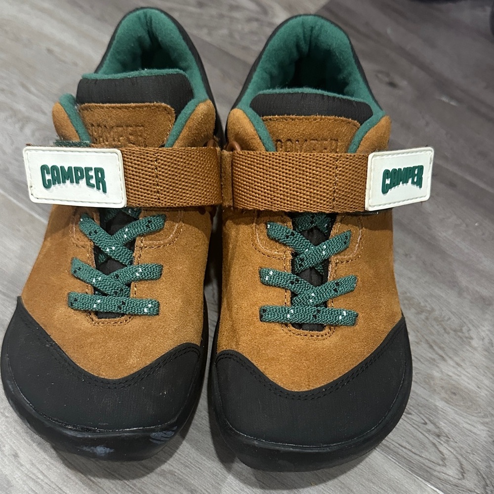 Camper Kids Sneakers - Tan and Green